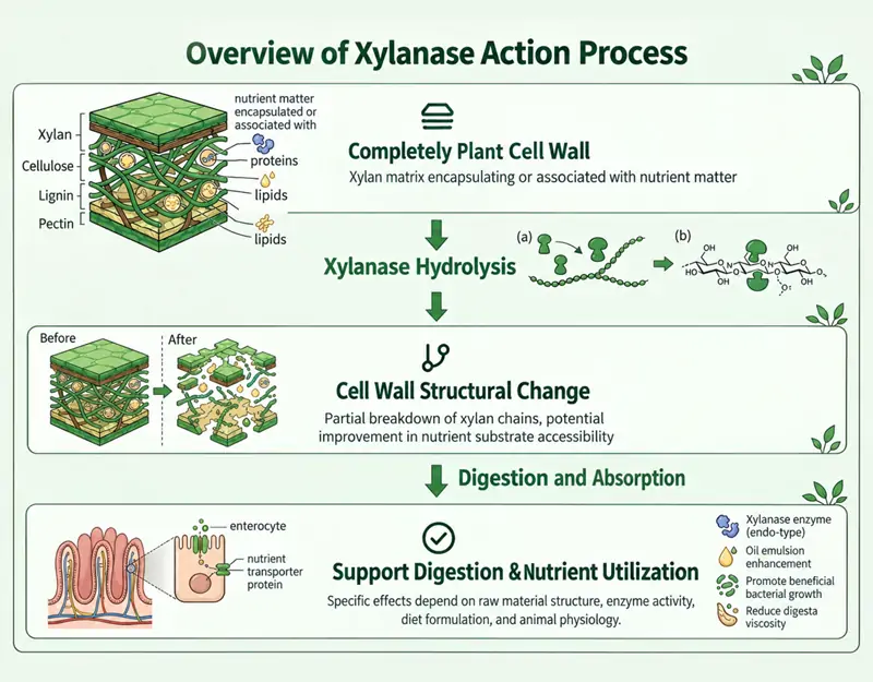 Mechanism of Action of Xylanase Mechanism of Action of Xylanase