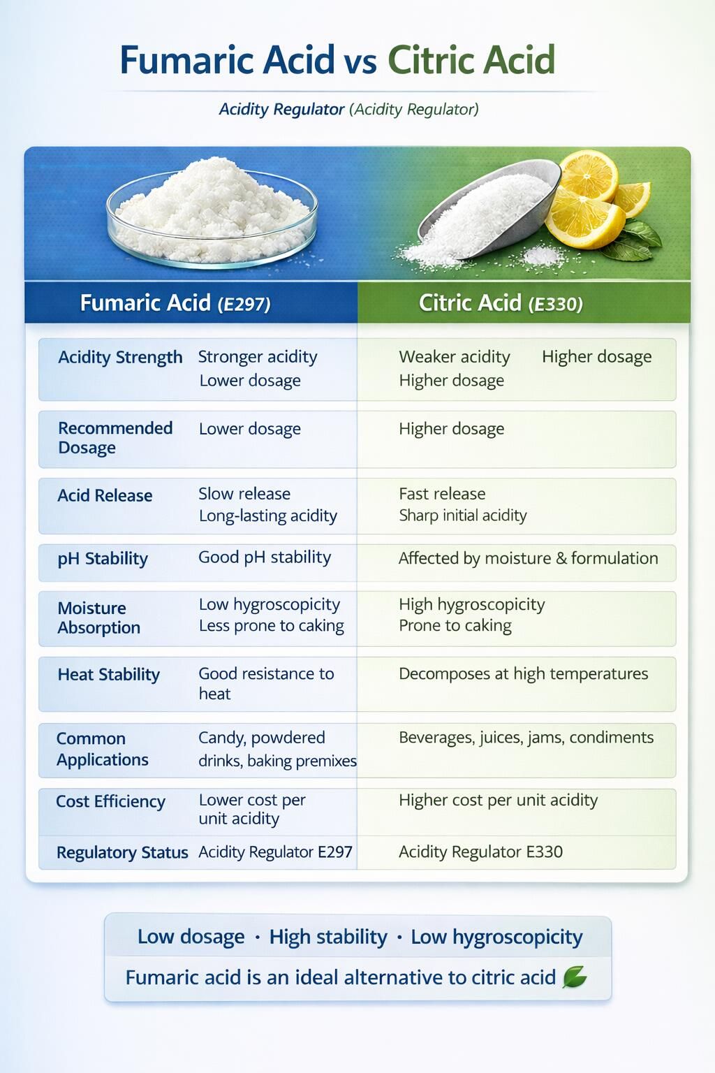 Citric Acid VS Fumaric Acid