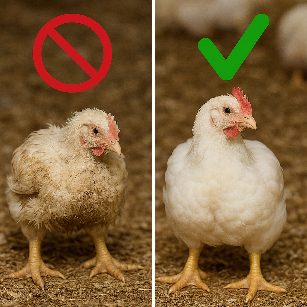 Comparison of broilers using salinomycin premix and not