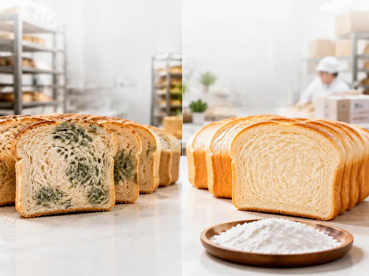 Comparison before and after calcium propionate
